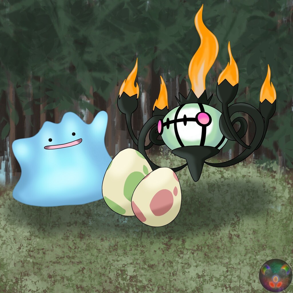 Pokémon Scarlet Violet Breeding Starter Pack 6IV Ditto Flame Body Chandelure