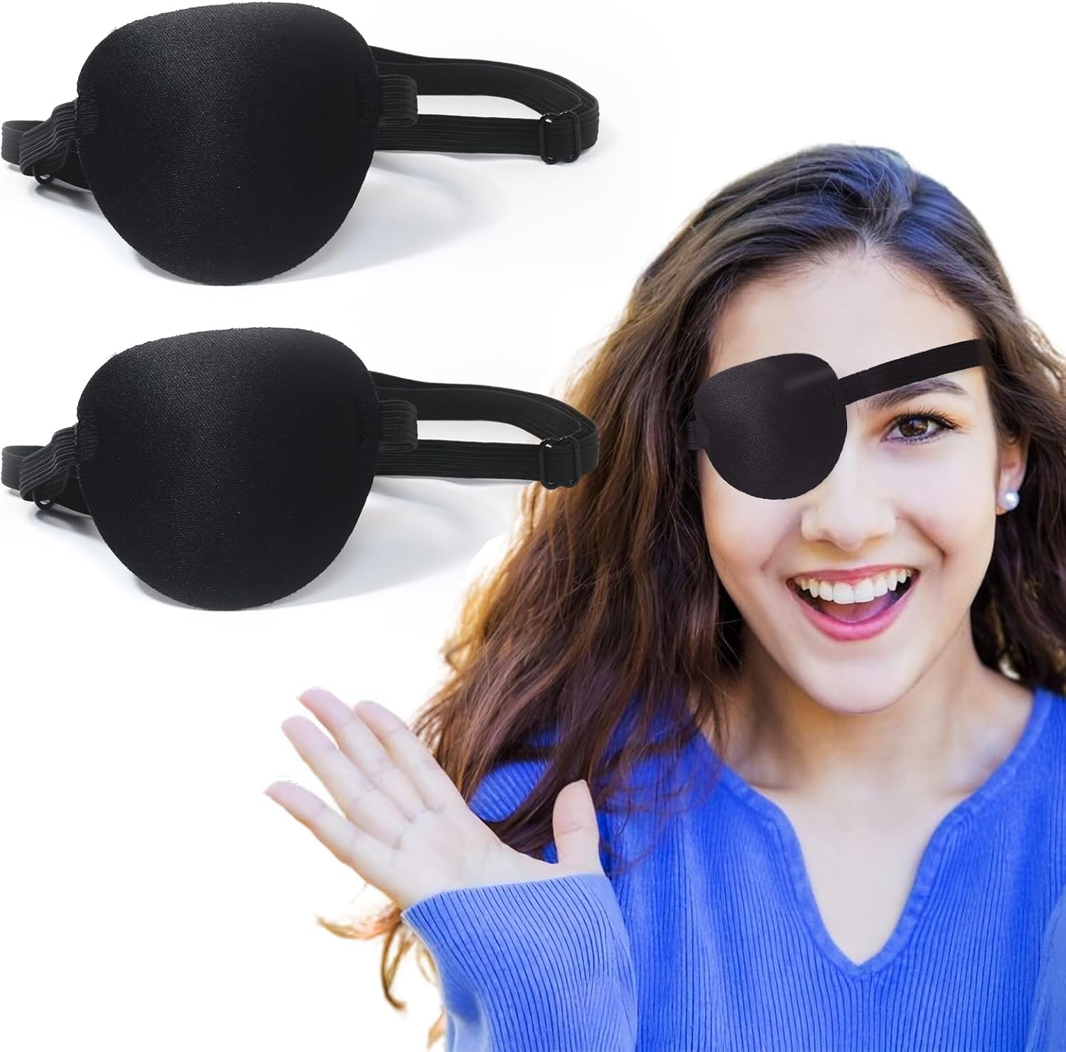 2 Pcs Adjustable Eye Patches Left/Right Lazy Eye Patches for Adults Children