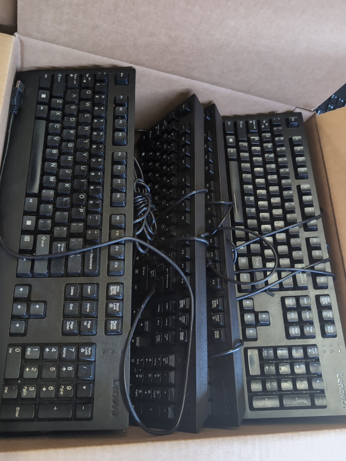 Wired MAJOR BRANDS Dell, HP, Lenovo, Acer USED USB Keyboards, Lot Of 4.