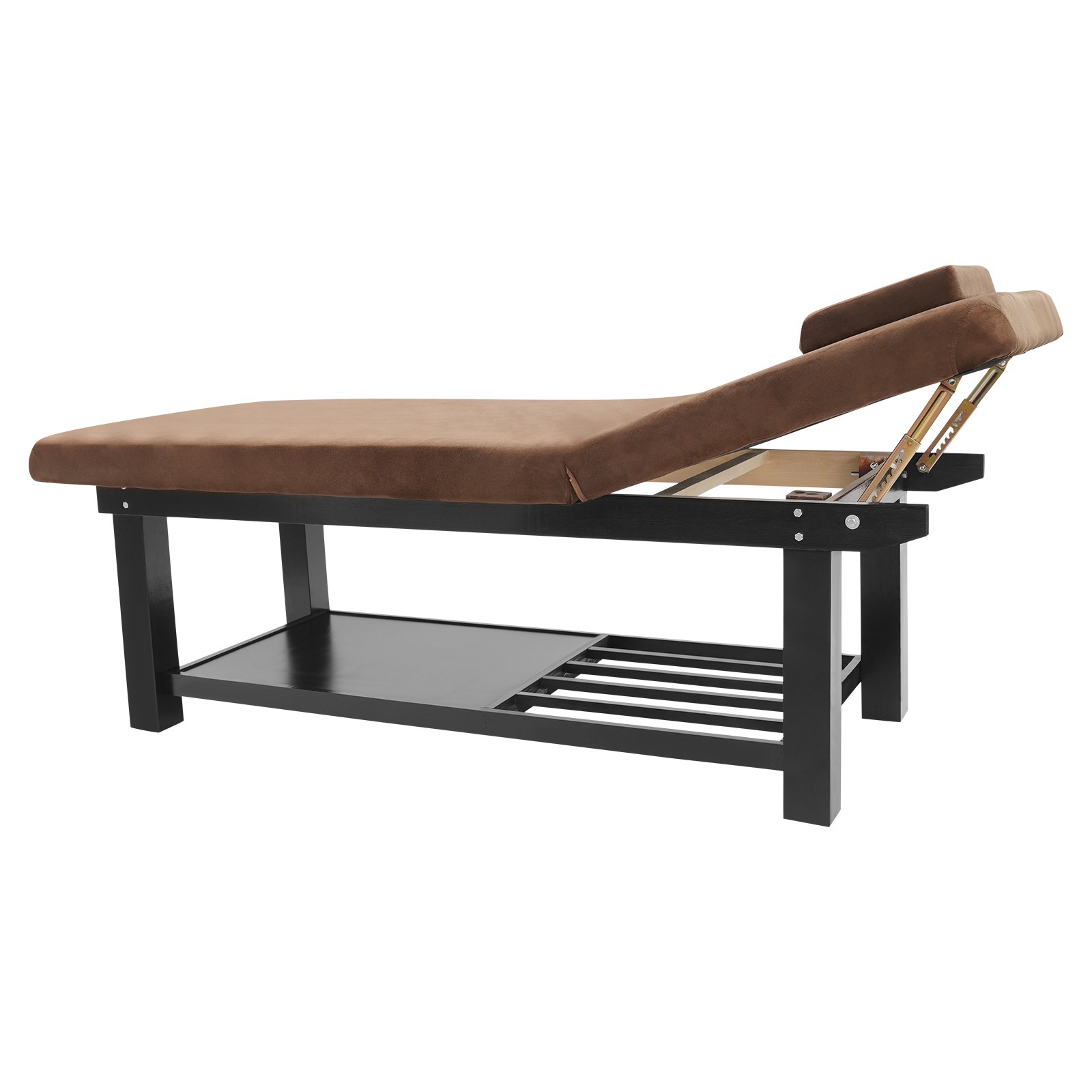 Stationary Massage Table Solid Wood Massage Table Spa Bed 75"x 31.5" Brown