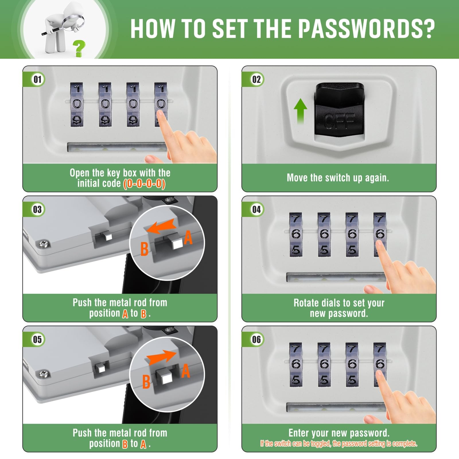Key Lock Box for Outside with Light Up Dials - Sturdy Waterproof Combination ...