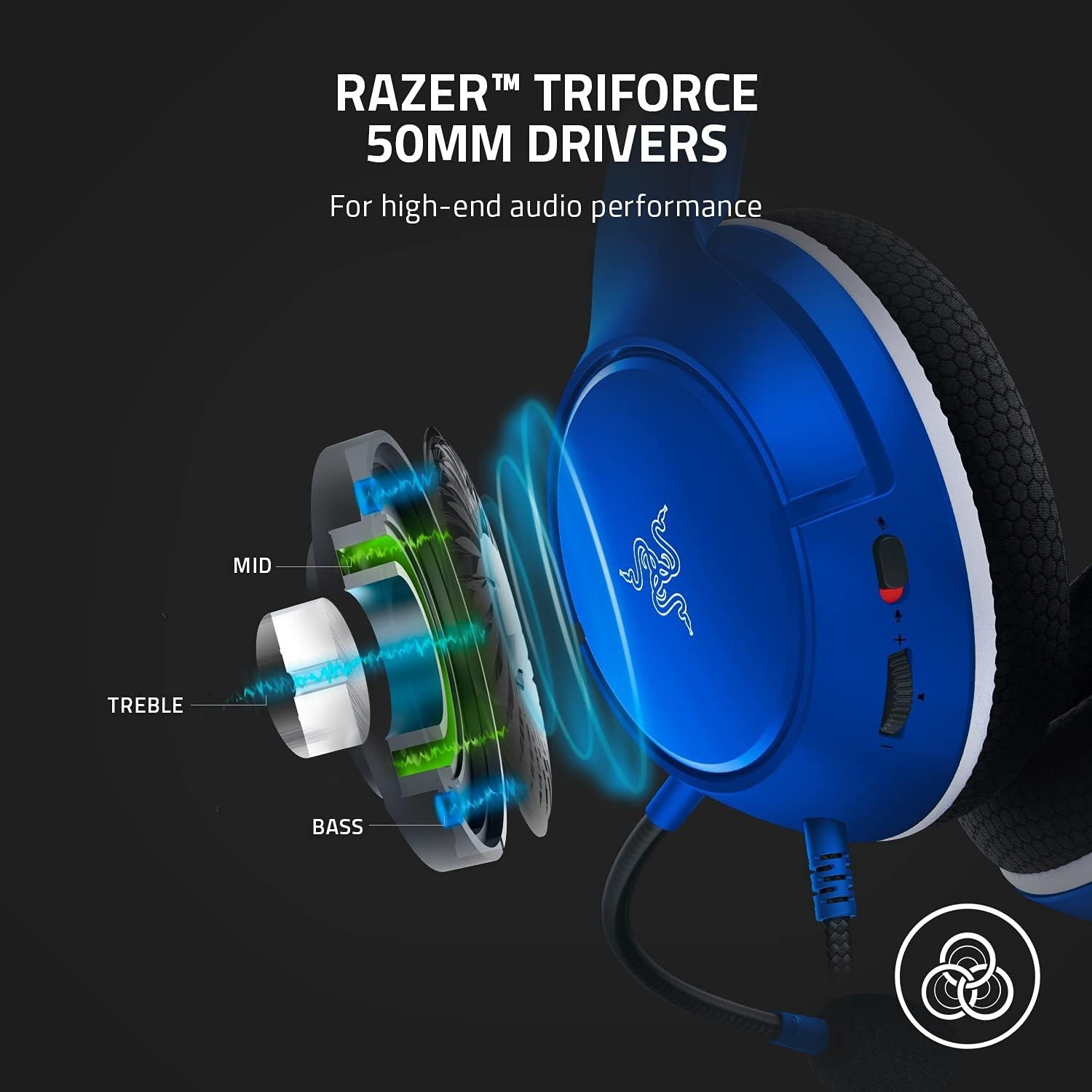 Razer Kaira X Wired Headset - Shock Blue