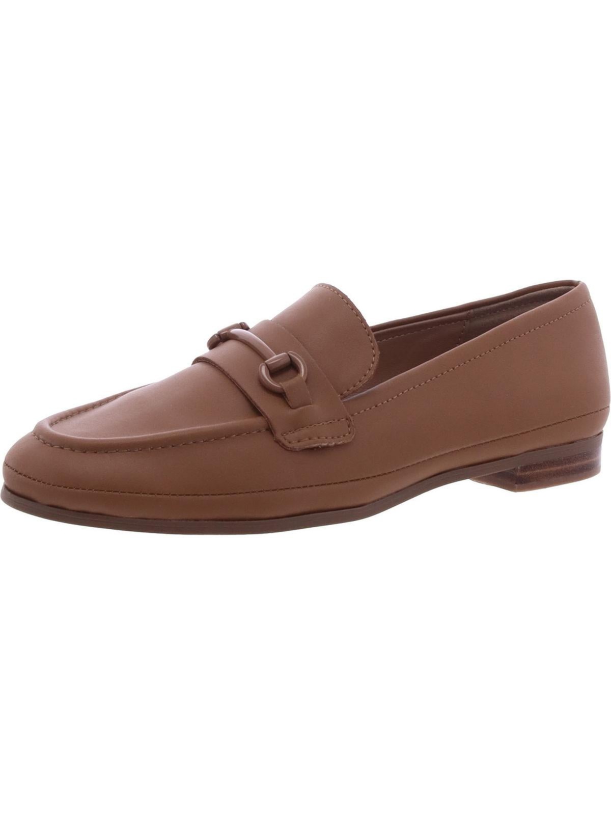 AQUA COLLEGE Womens Beige Bit Notched Toe Slip On Leather Loafers Shoes 10 M