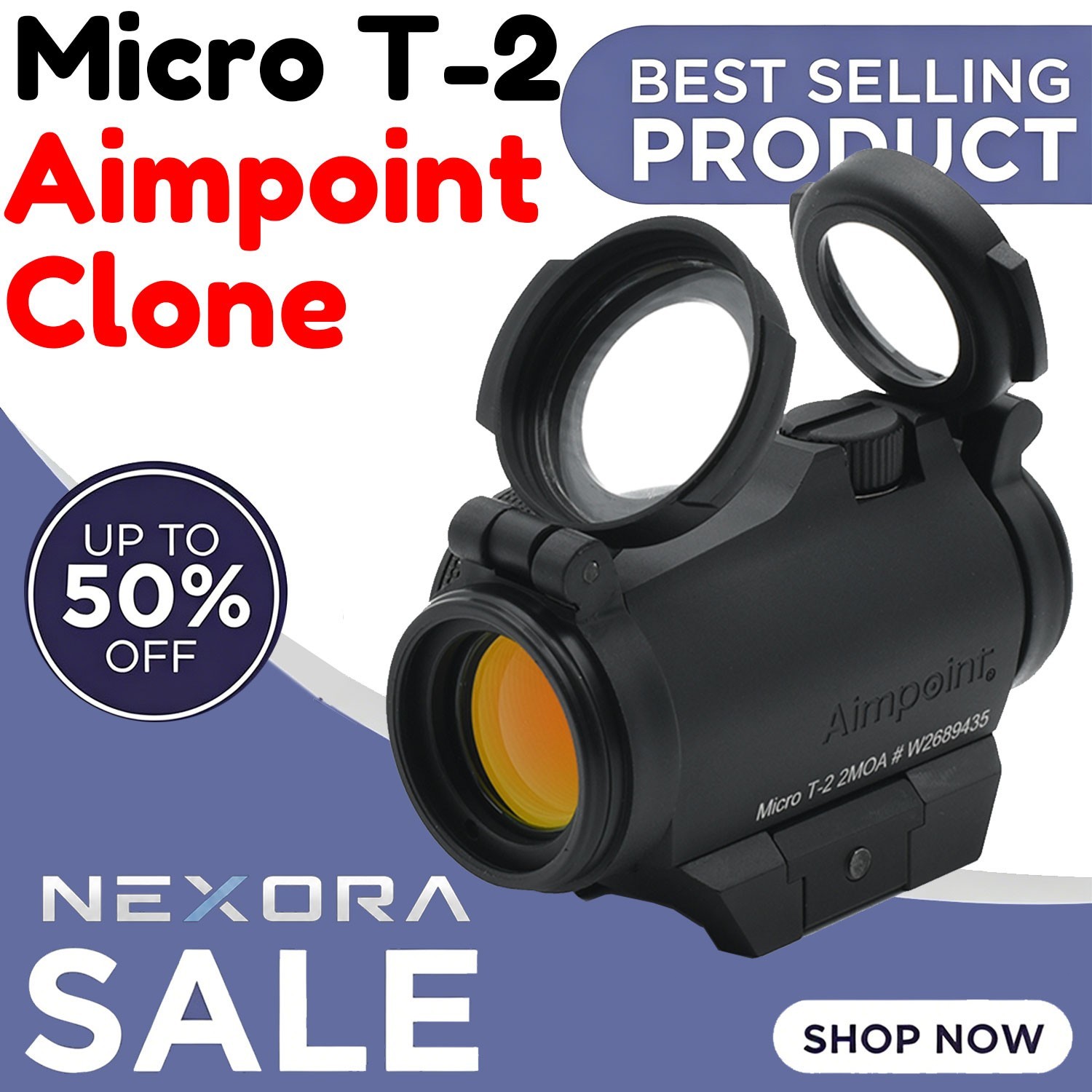 EvolutionGear Clone / Replica: Micro T-2 Red Dot Reflex Sight 2 MOA RDS