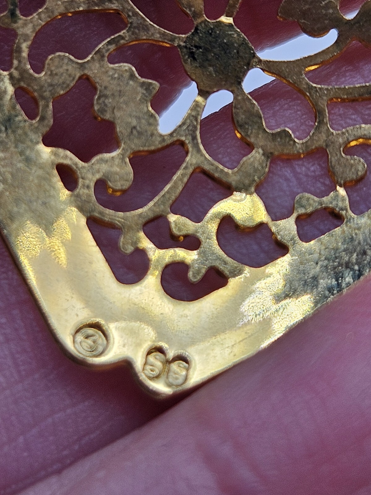 Vintage Gold Tone Scroll Cut Out Ornate Stud Earrings