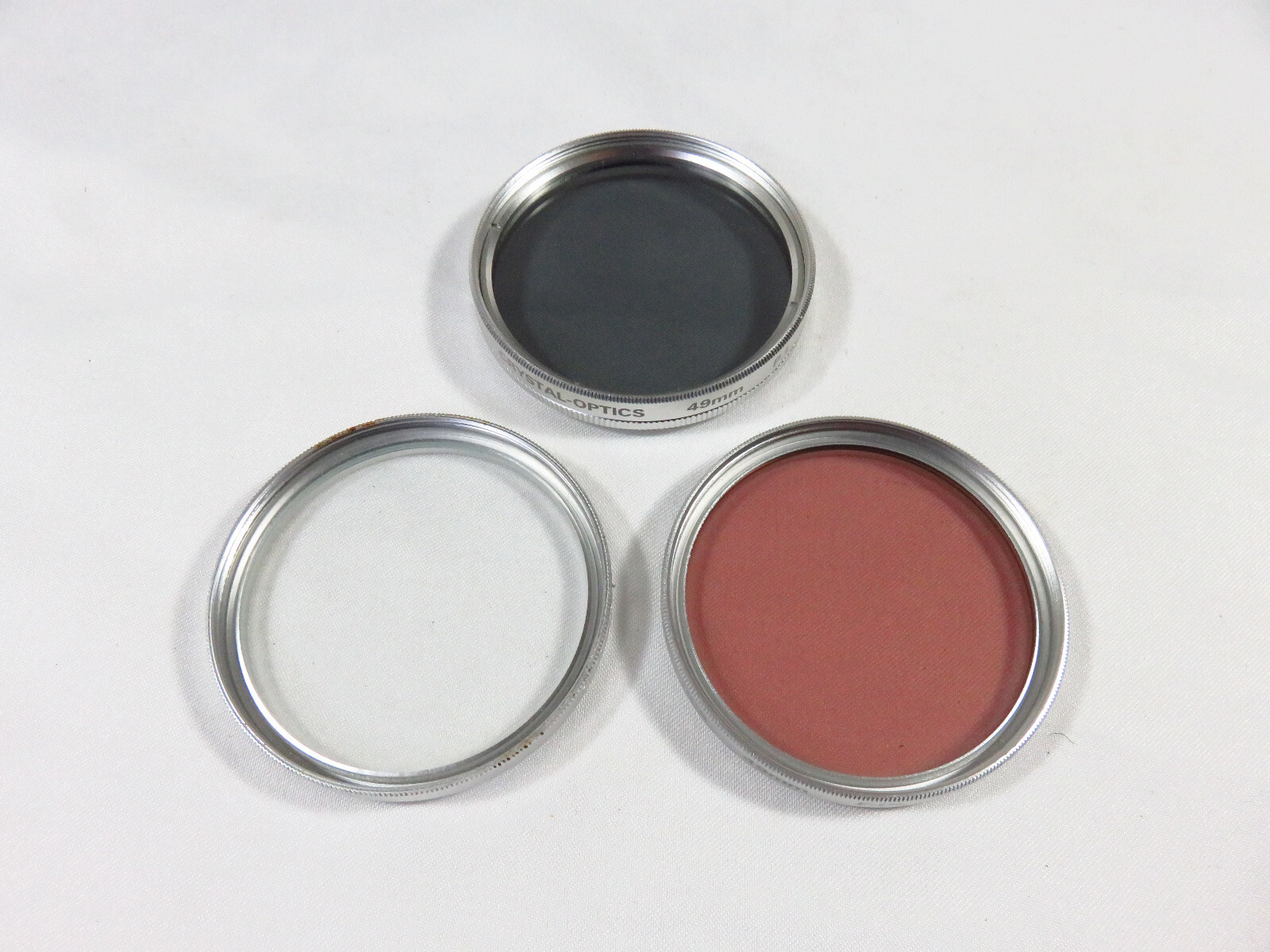 3 - Crystal Optics 49mm Filters - P.L. / UV / F-DL / #112
