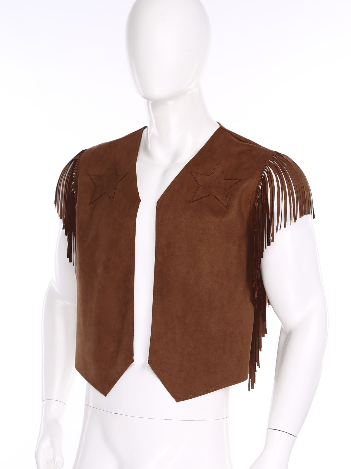 Mens Open Front Shrug Cardigan Cowboy Outfit Tassel Tassel Crop Top Vests