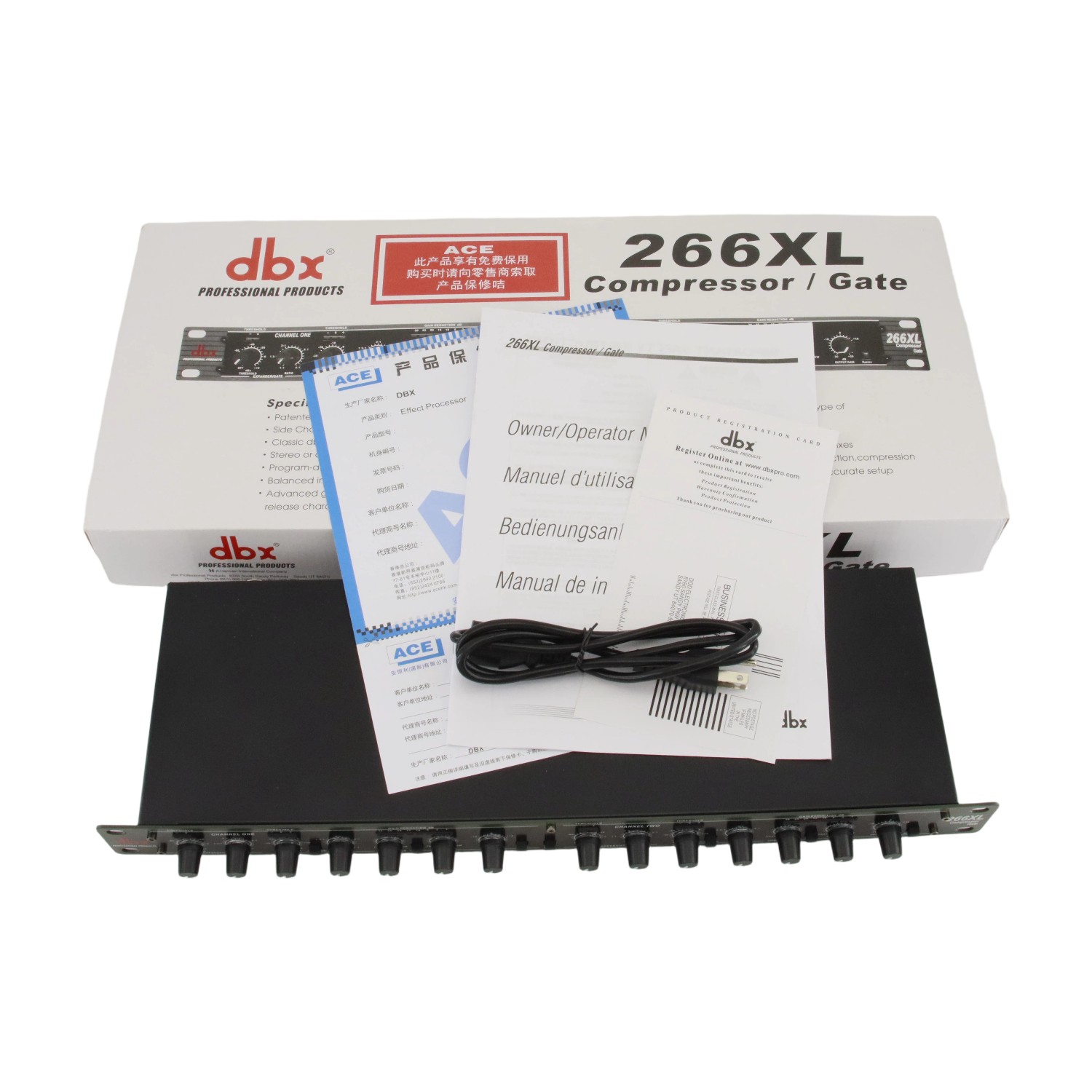 DBX 266xs Dual Channel Compressor Gate Dynamics Processor w/ Side Chain Insert