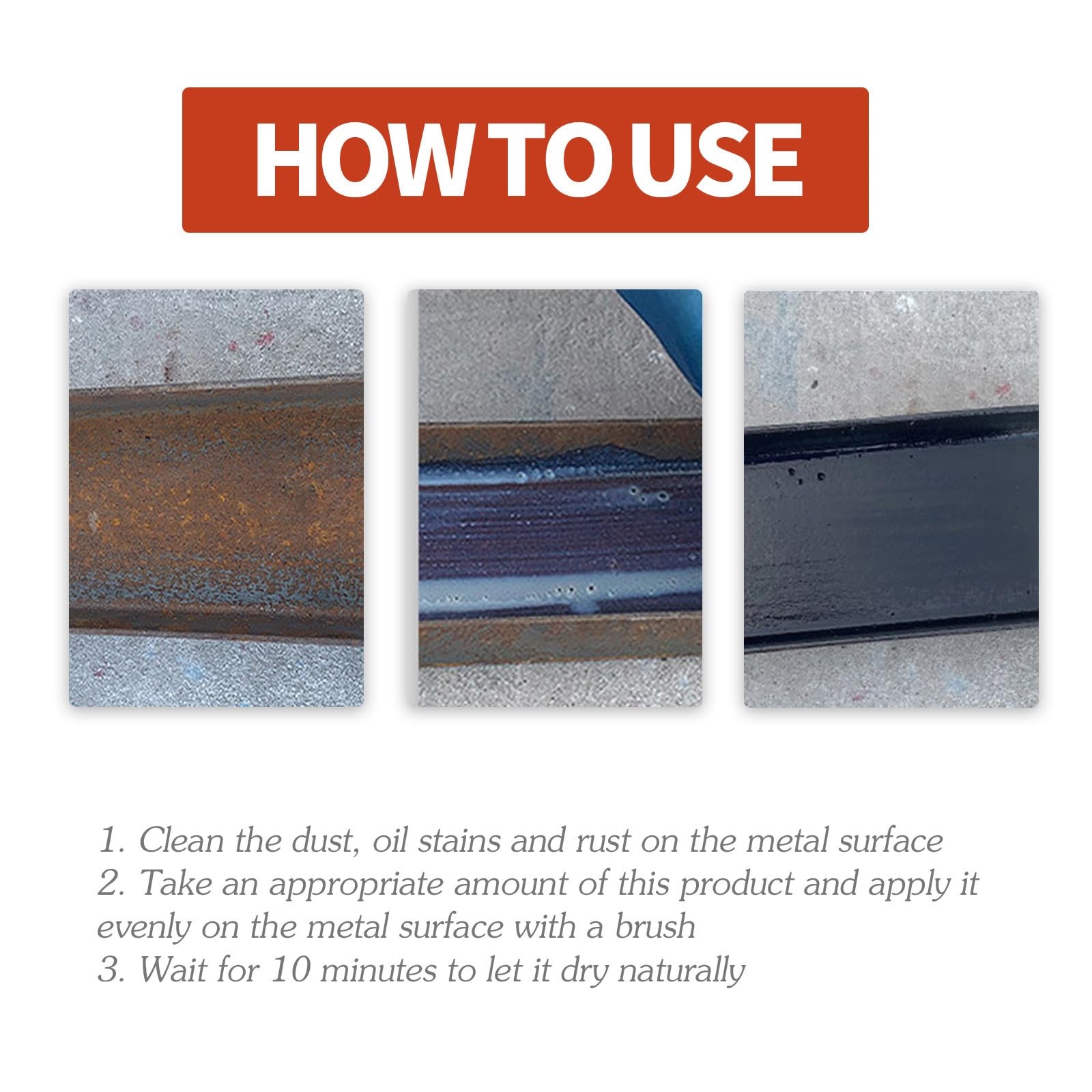Rust Conversion Agent 300g, Multi-Functional Anti-Rust Paint, Water-Based Met...