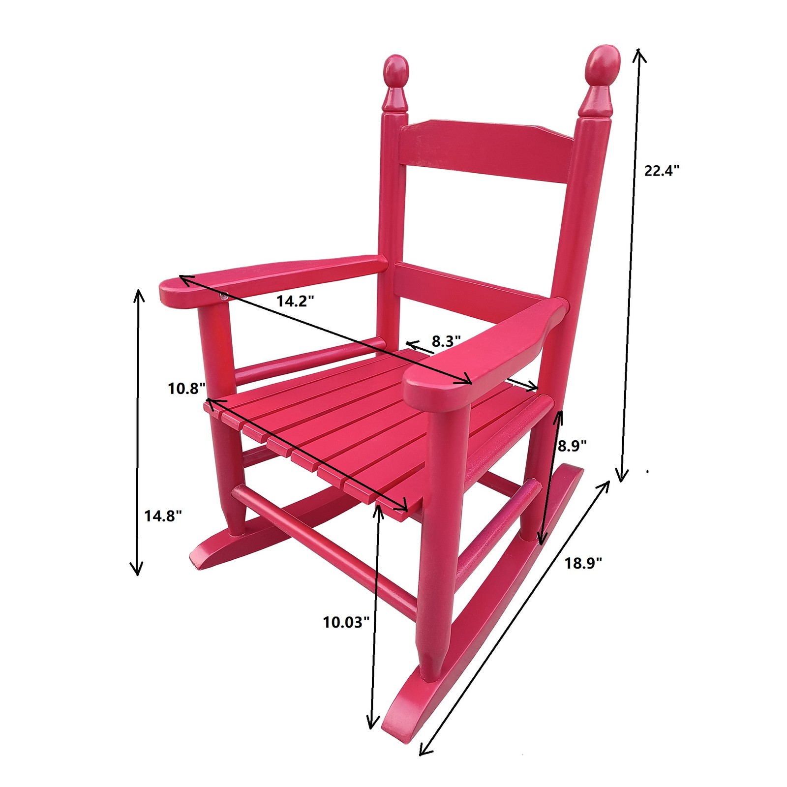 Indoor or Outdoor Rocking Red Chair Suitable for kids Durable Rocking Chair