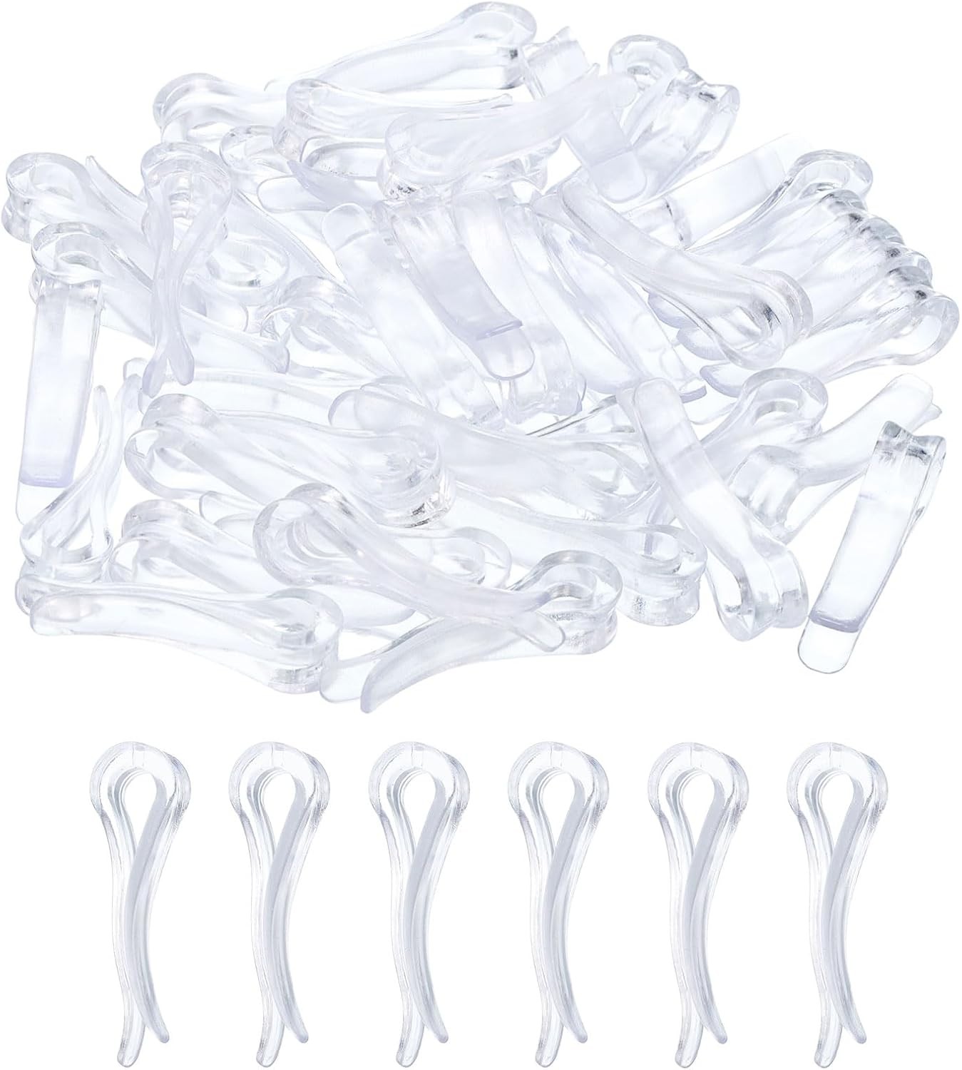 uxcell 100Pcs Durable Plastic Alligator Clips, 1.54" Clear U Shape