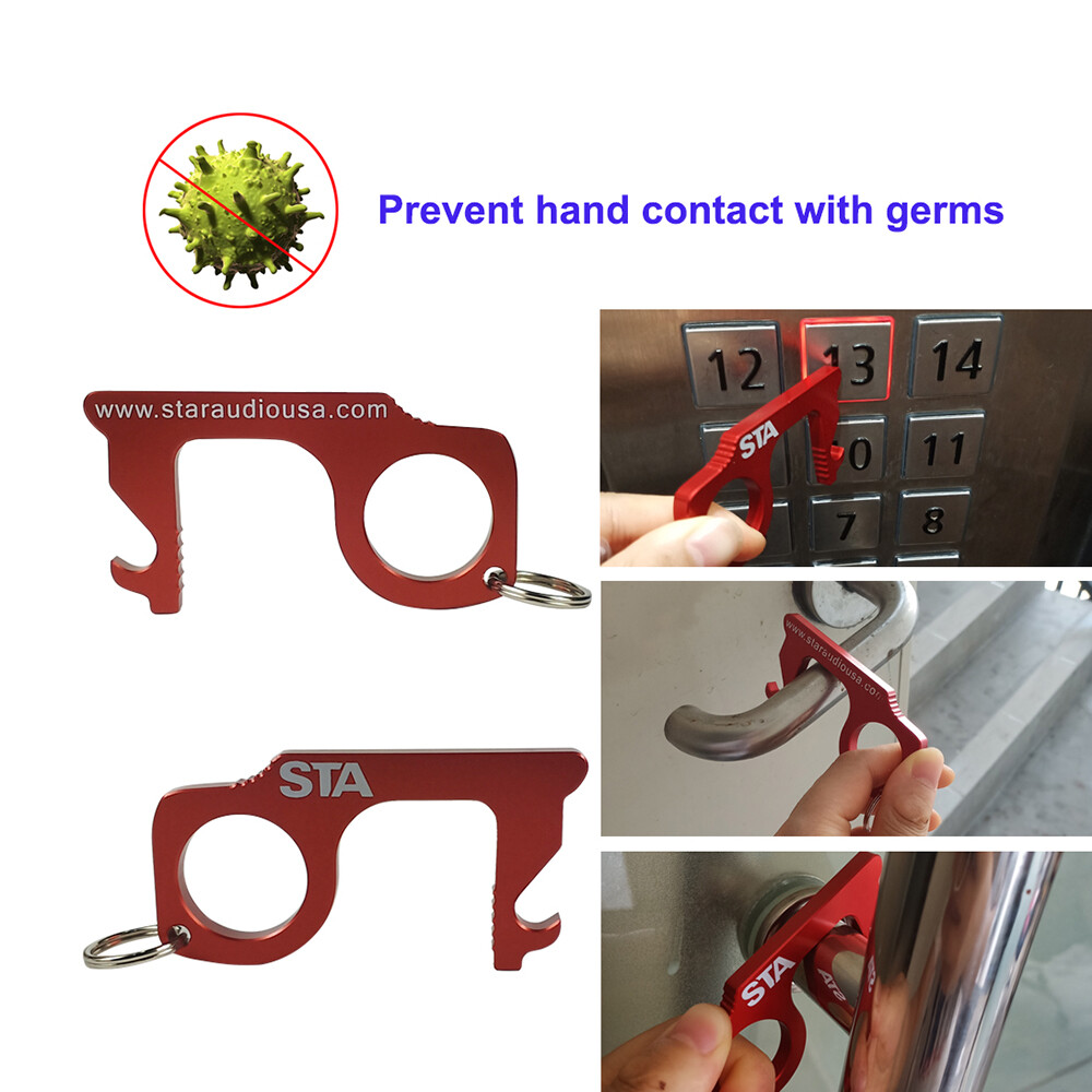 8Pcs Contactless Keychain Anti-Microbial Keychain No Touch Hand Tool Door Open