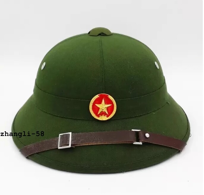 Original Vietnamese Pith Helmet Soldier War Hat Outdoor Military Combat Gear