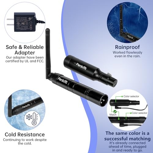 Wireless DMX512 Transmitter Receiver Rechargeable DMX Wireless 1 3 PCS Black