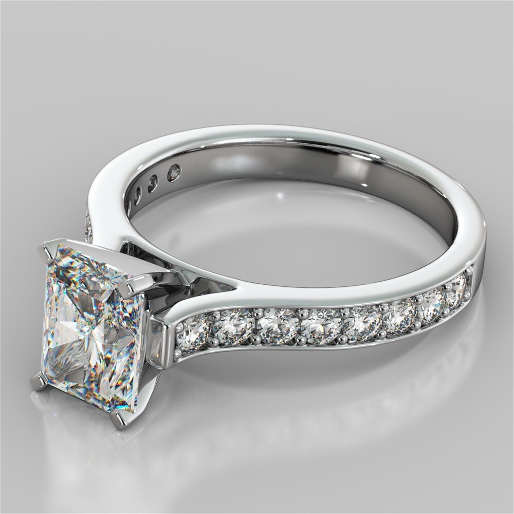 2.32 Ct Radiant Lab Created Diamond Engagement Wedding Ring14K Solid White Gold