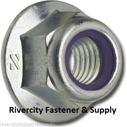 (25) 3/8-16 Nylon Insert Hex Flange Lock nuts / Stop nut / Nyloc 3/8x16  Zinc