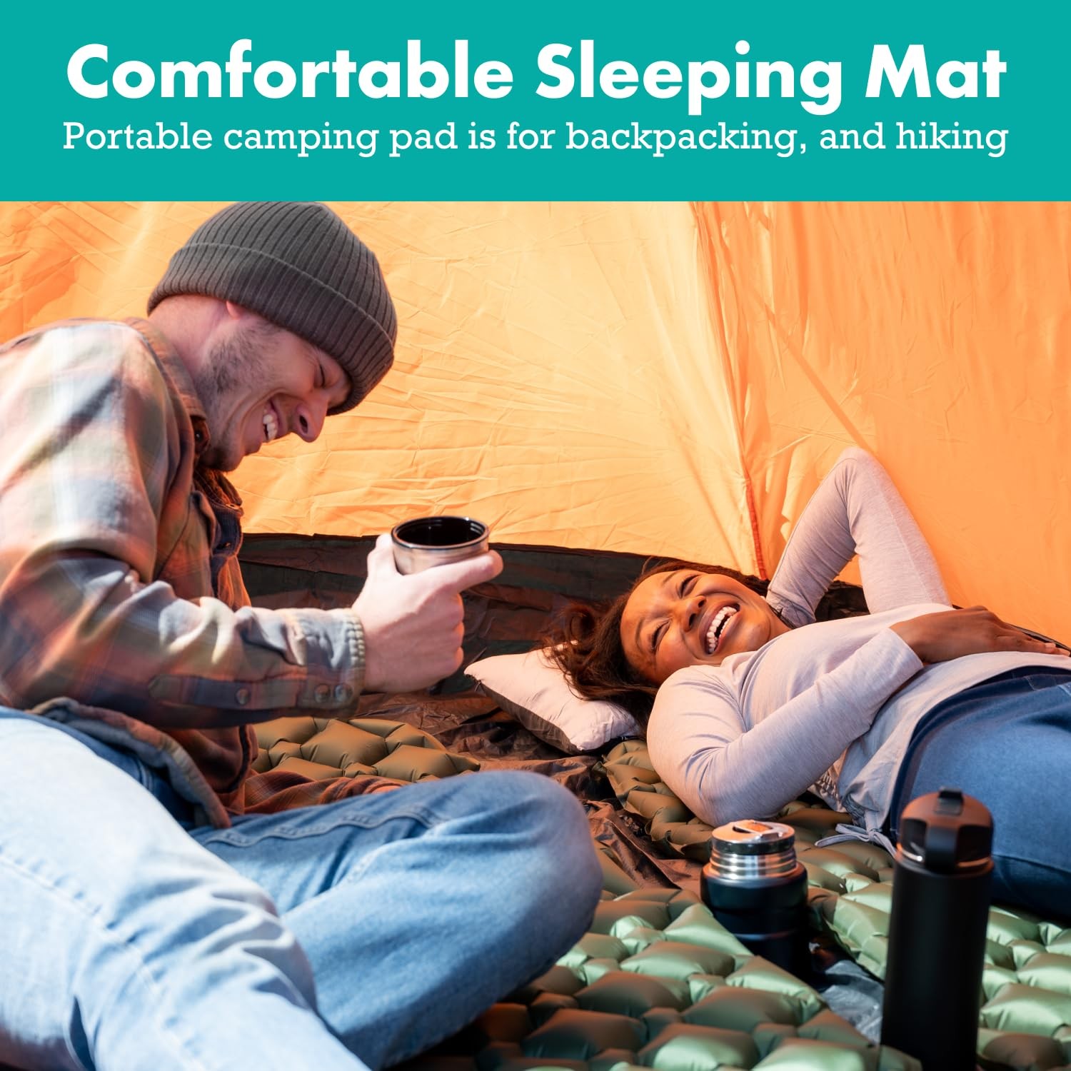 Sleeping Pad Ultralight Sleeping Mat Inflatable & Compact Camping Air Mattr...