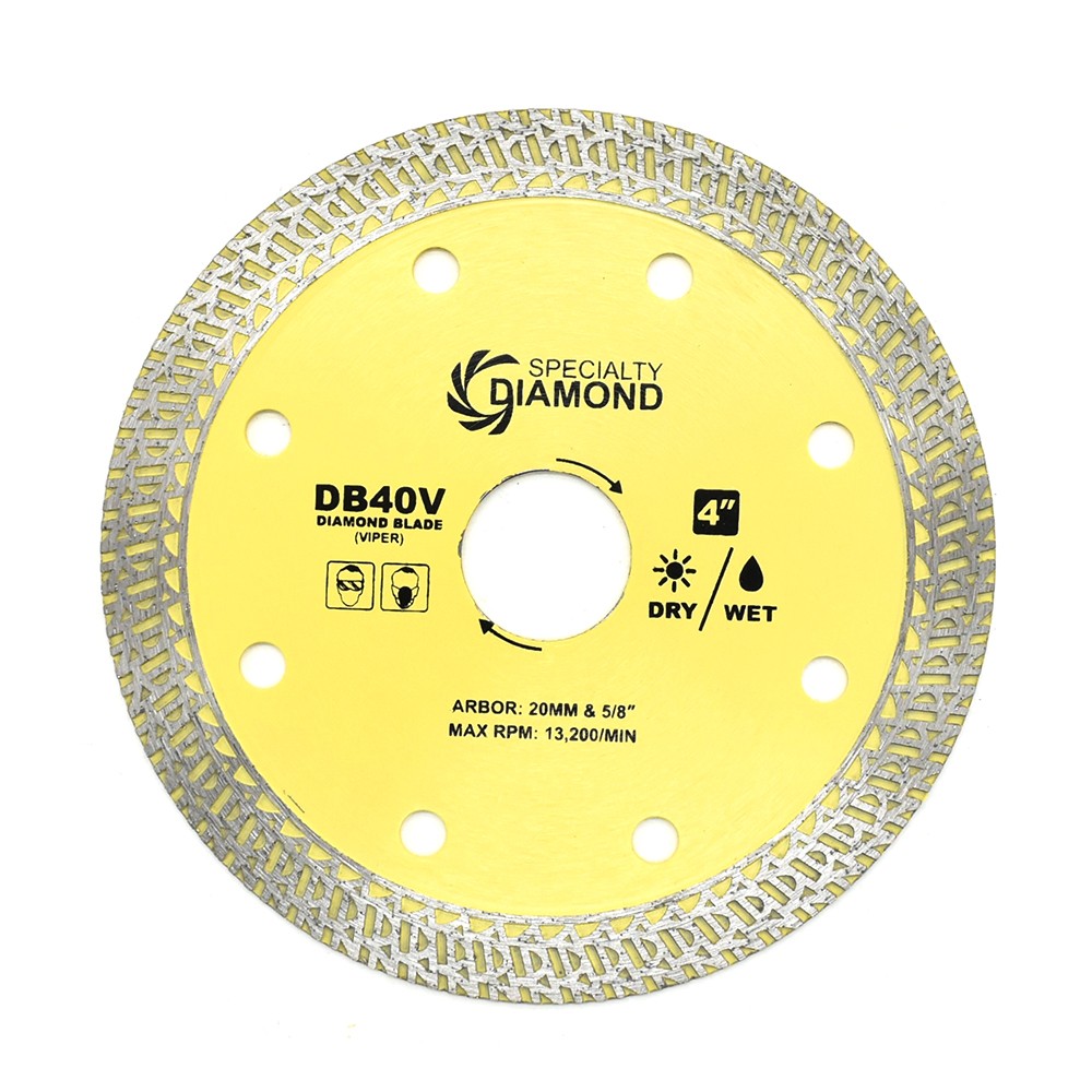 4" High Performance Dry/Wet Cutting Viper Diamond Blade for Porcelain & Granite