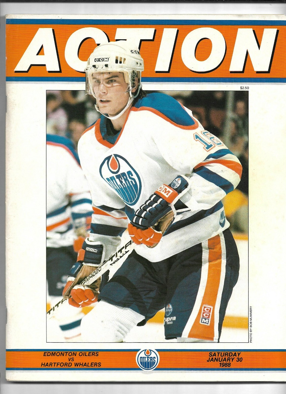 January 30, 1988 Hartford Whalers vs Edmonton Oilers Hockey Program