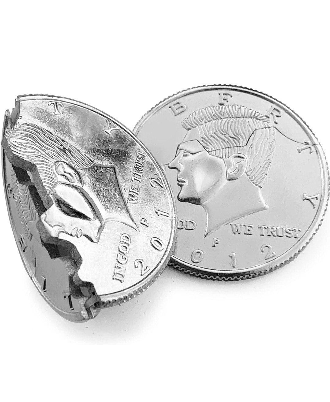 Bite Out Coin Magic Trick Close-Up Magic Illusion Restored Half Dollar T5