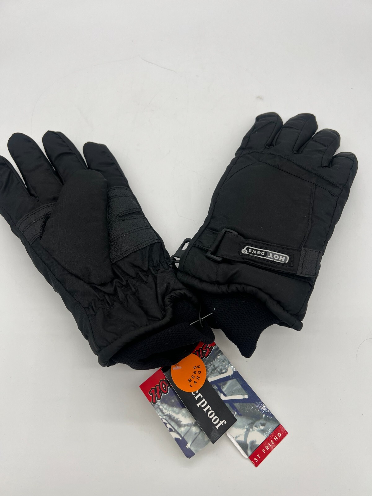 Hot Paws Canada Men's Black Waterproof Ski Gloves - Medium