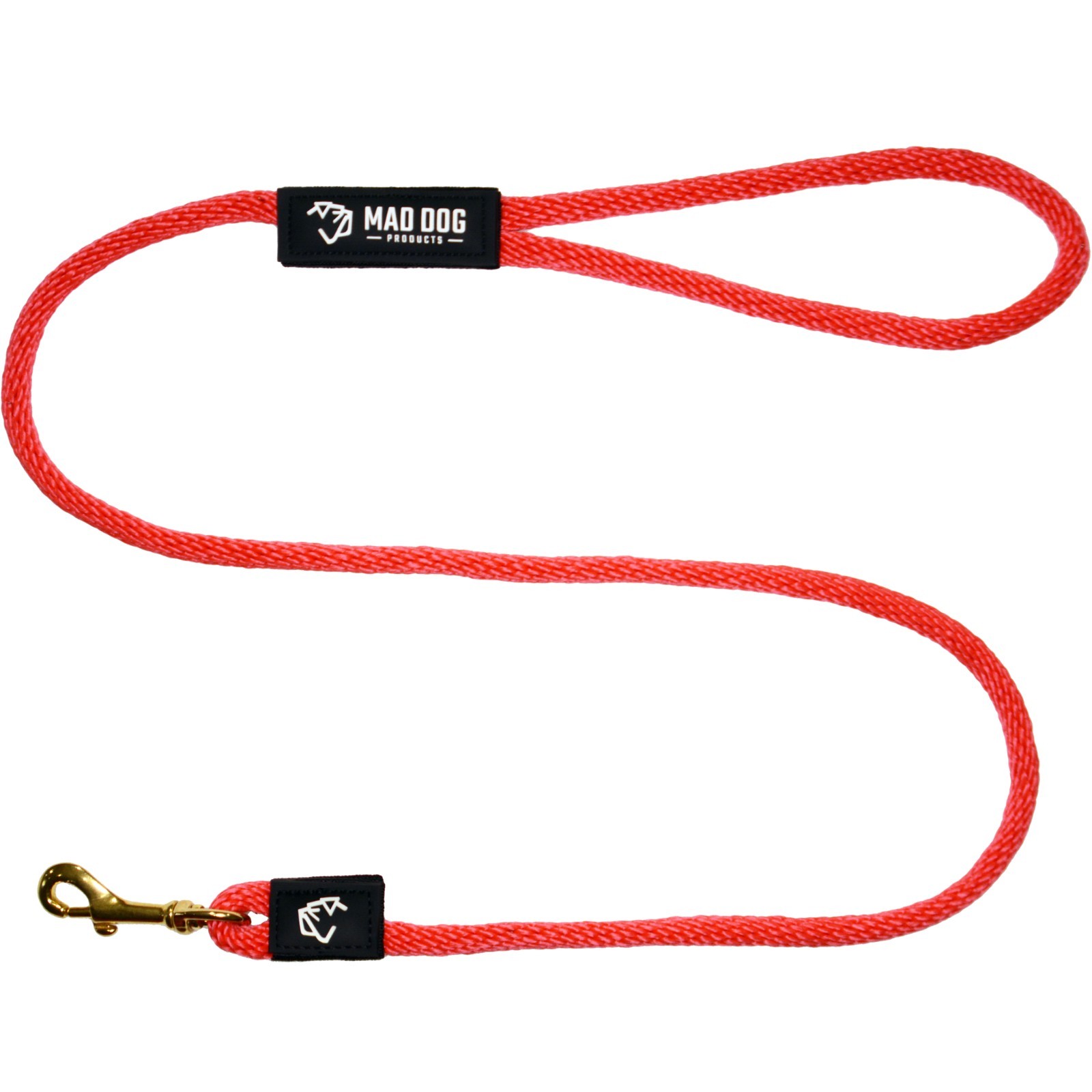 Mad Dog Products Standard Clip Dog Leash 1/2” x 8’ Red Signature Rope
