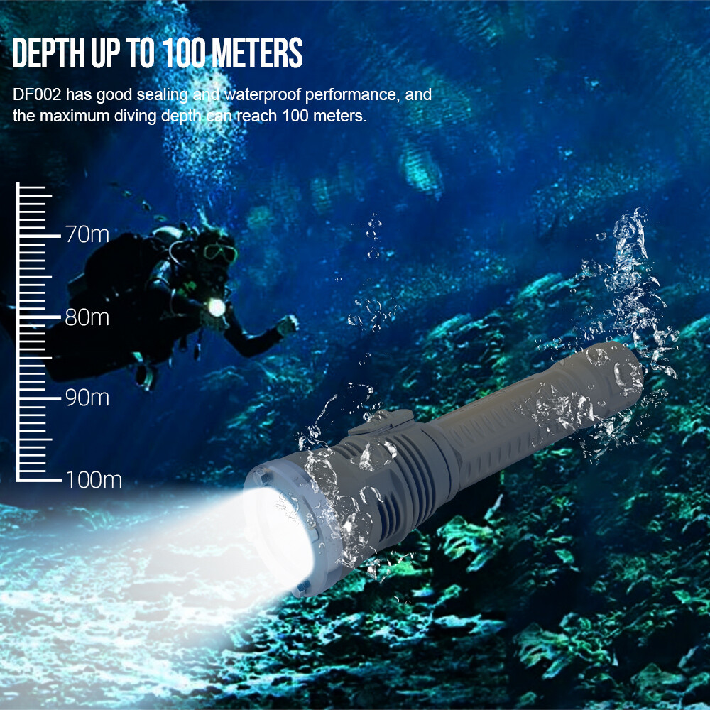 Trustfire Stepless Dimming 3200LM Rechargeable Diving Light Scuba Flashlight R