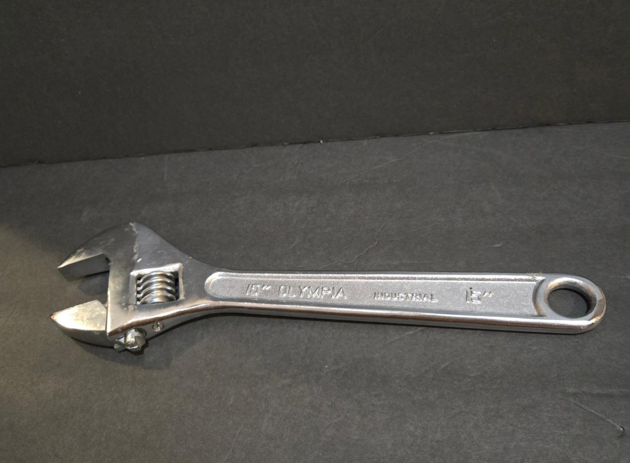VINTAGE 15" OLYMPIA INDUSTRIAL TOOLS ADJUSTABLE WRENCH