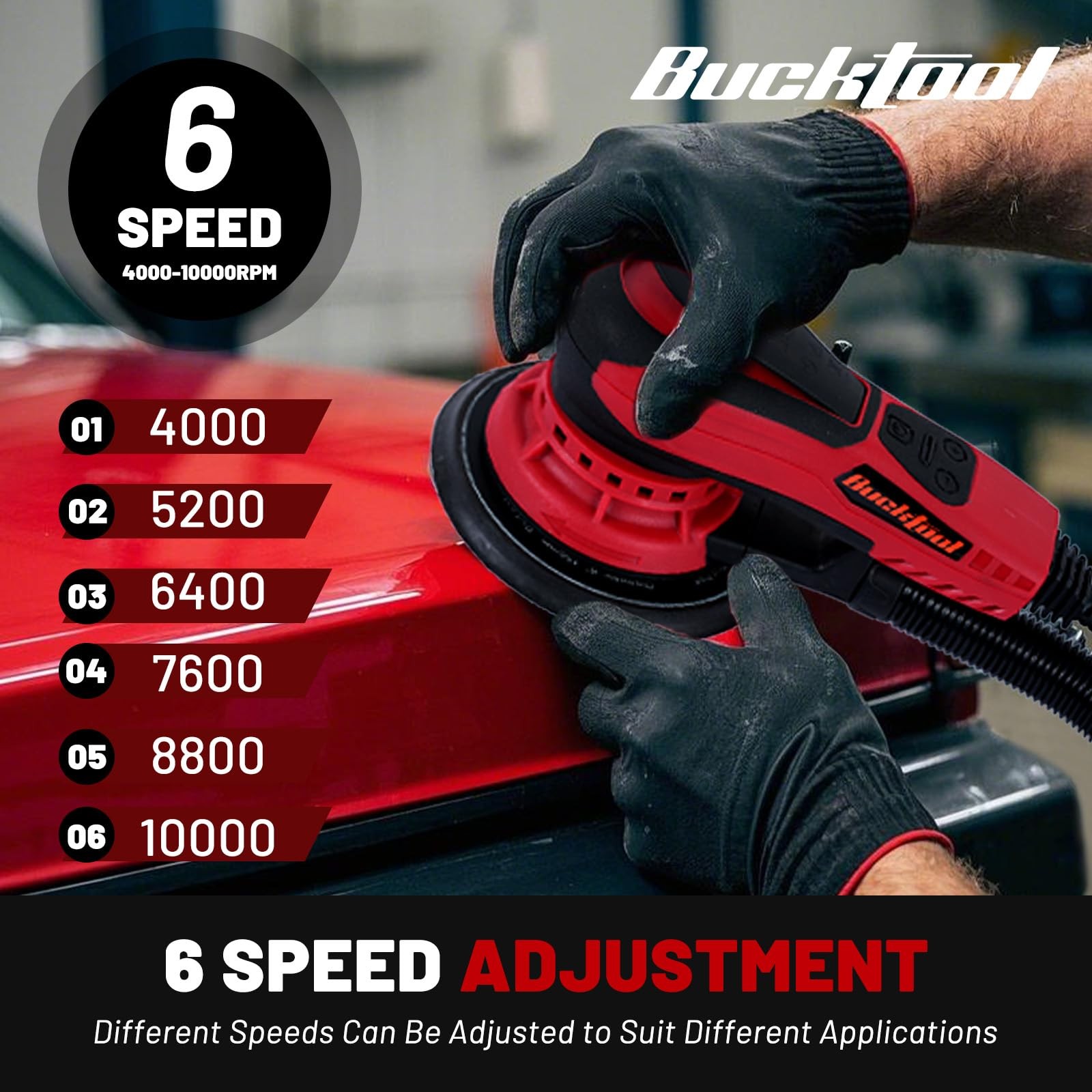 Variable Speed Random Orbital Sander,5" and 6" Pads,3A Brushless