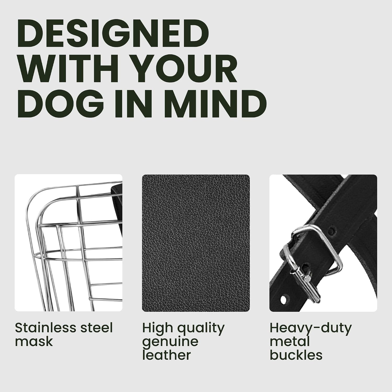 Training-Friendly Large Dog Muzzle with Cushioned Padding - Safe and Effective