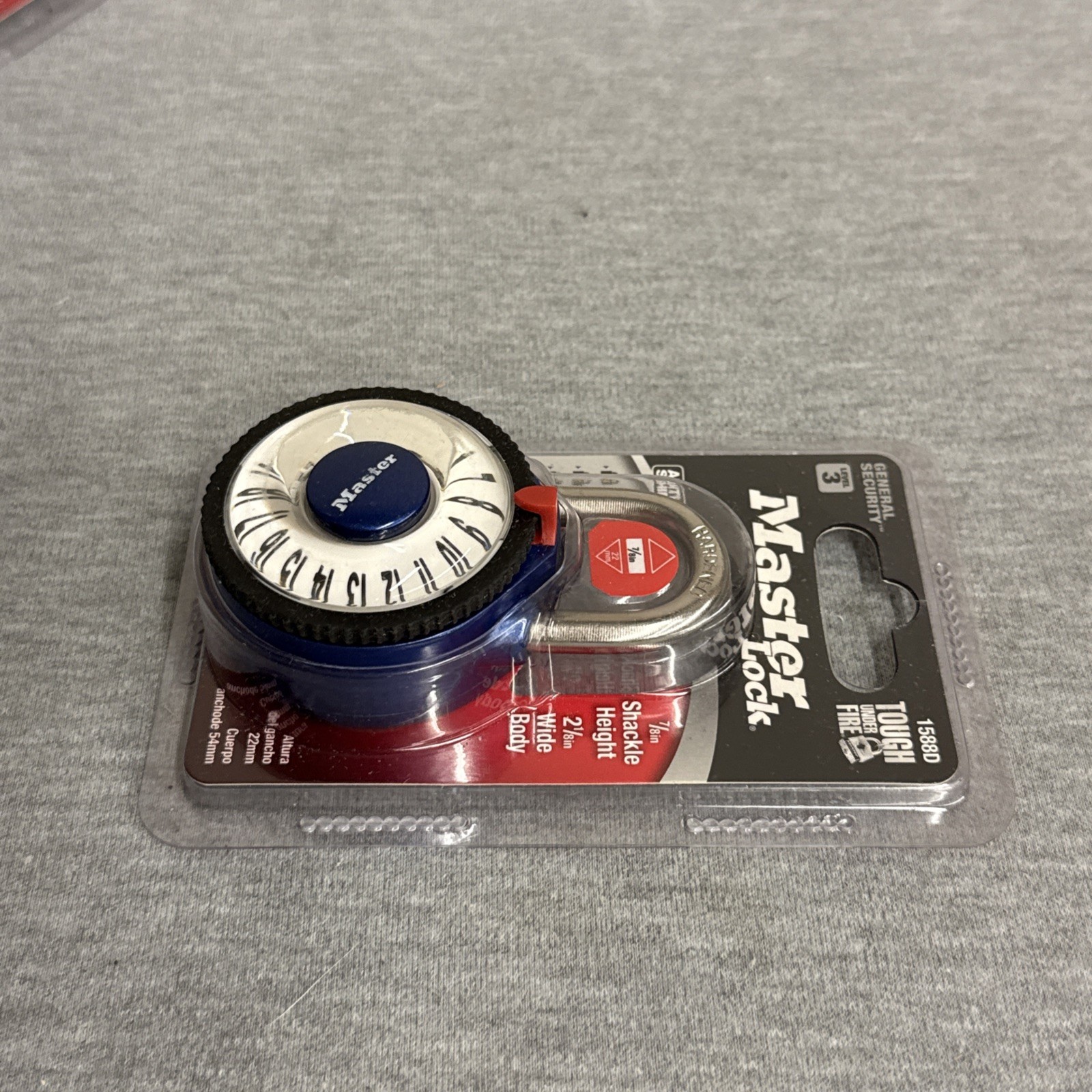 Master Lock 1588D EZ Read EZ Dial Magnification Blue Combination Lock - (3-PACK)