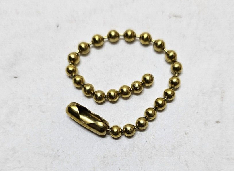 Gold Beaded 4.5" Pull Chain For Light Sockets, Ceiling Fans, Crafts (Lot of 26)