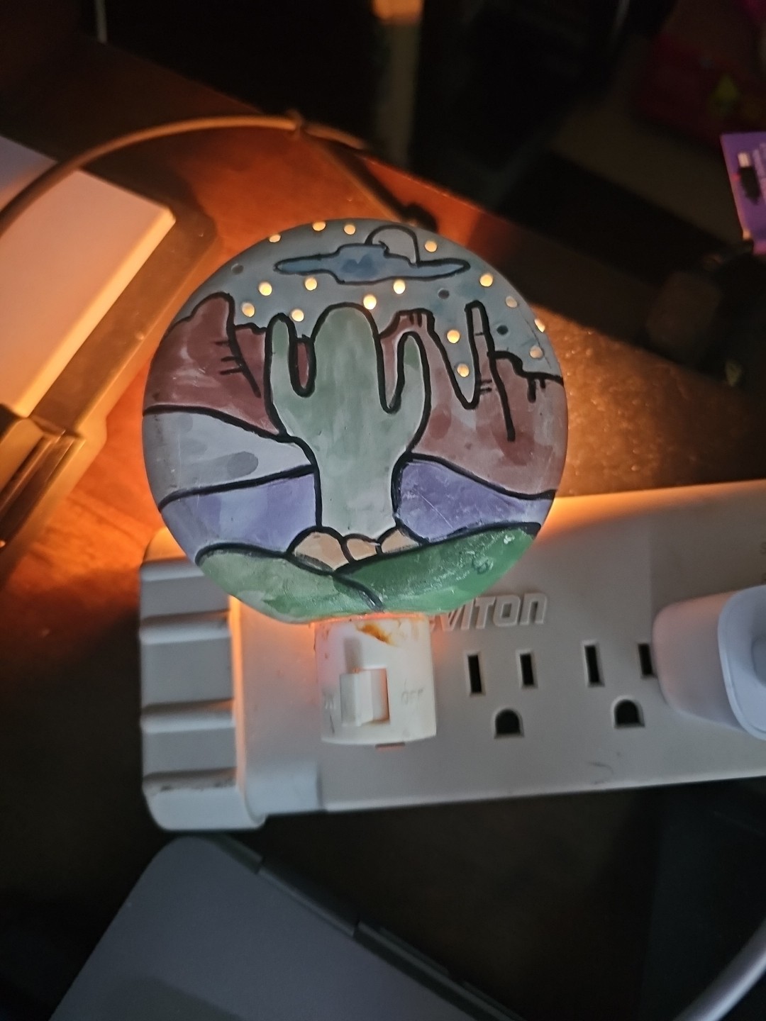 night light with A Cactus