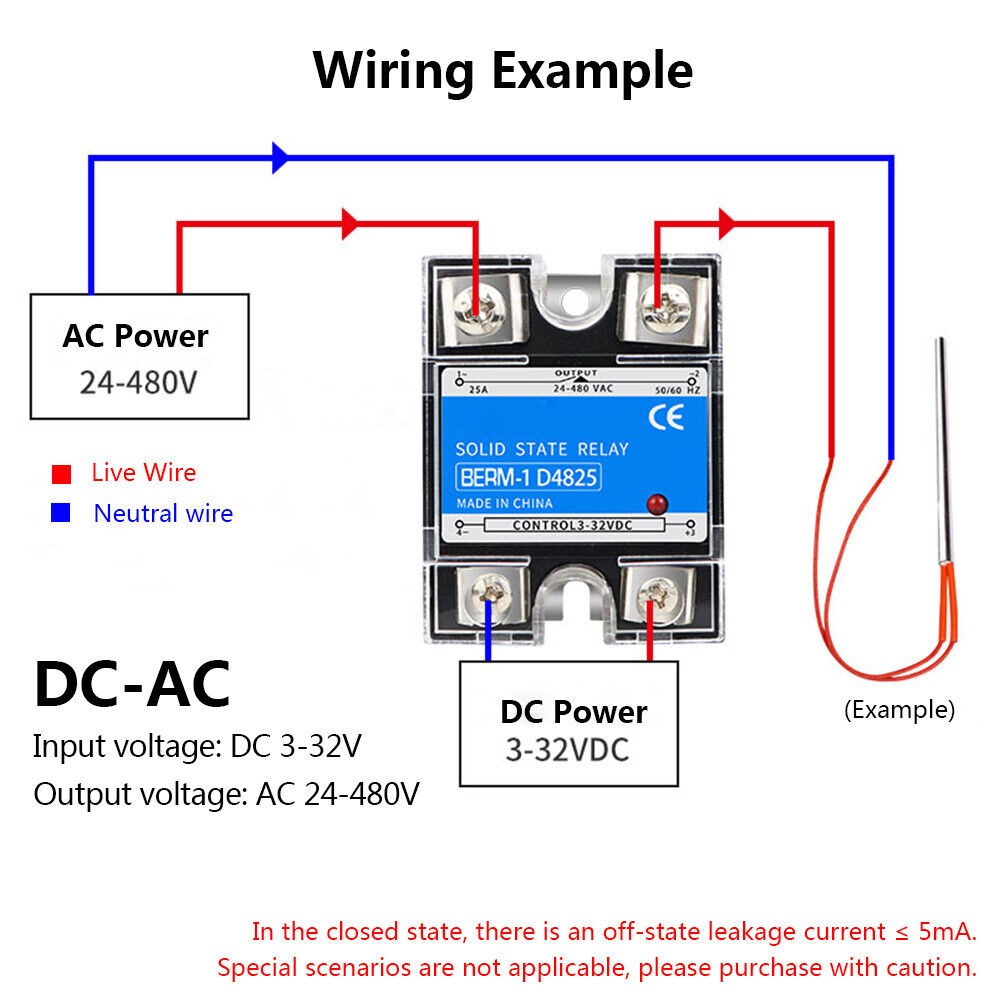 Solid State Relays SSR Input DC 3-32V to Output AC 24-480V Single-phase 80A