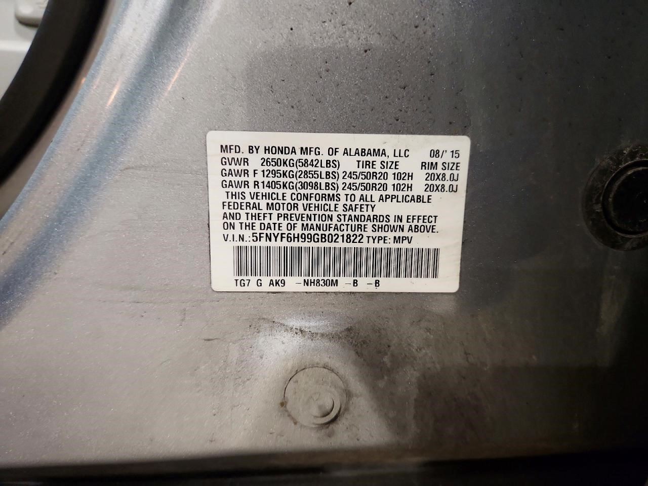 PILOT 2016 Transmission Shift 2106920