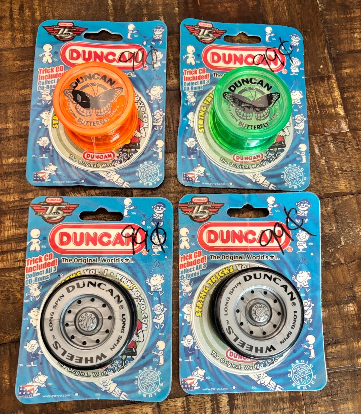 Set Of 4 Vintage 2003 Duncan Imperial Yo-Yo Brand New Original Package Sealed