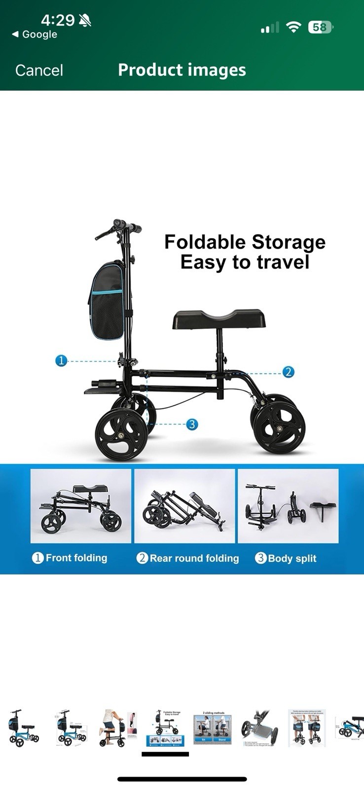 ZDMZR Knee Scooter for Broken Foot