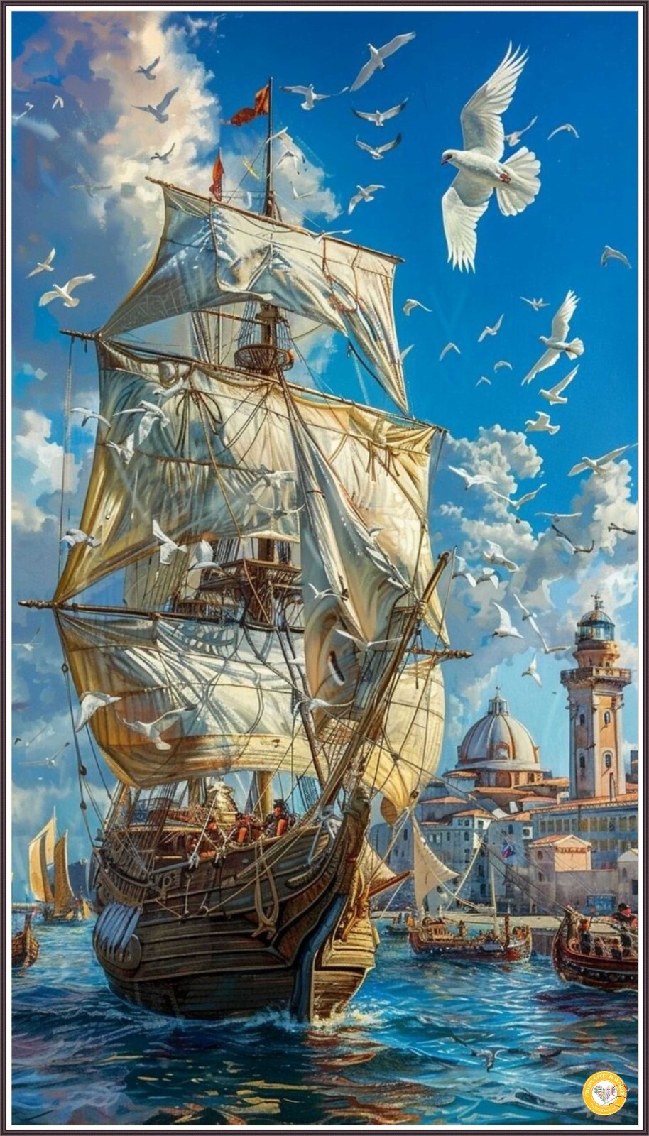 Mayflower Ship 1482 Chart Counted Cross Stitch Pattern Needlework