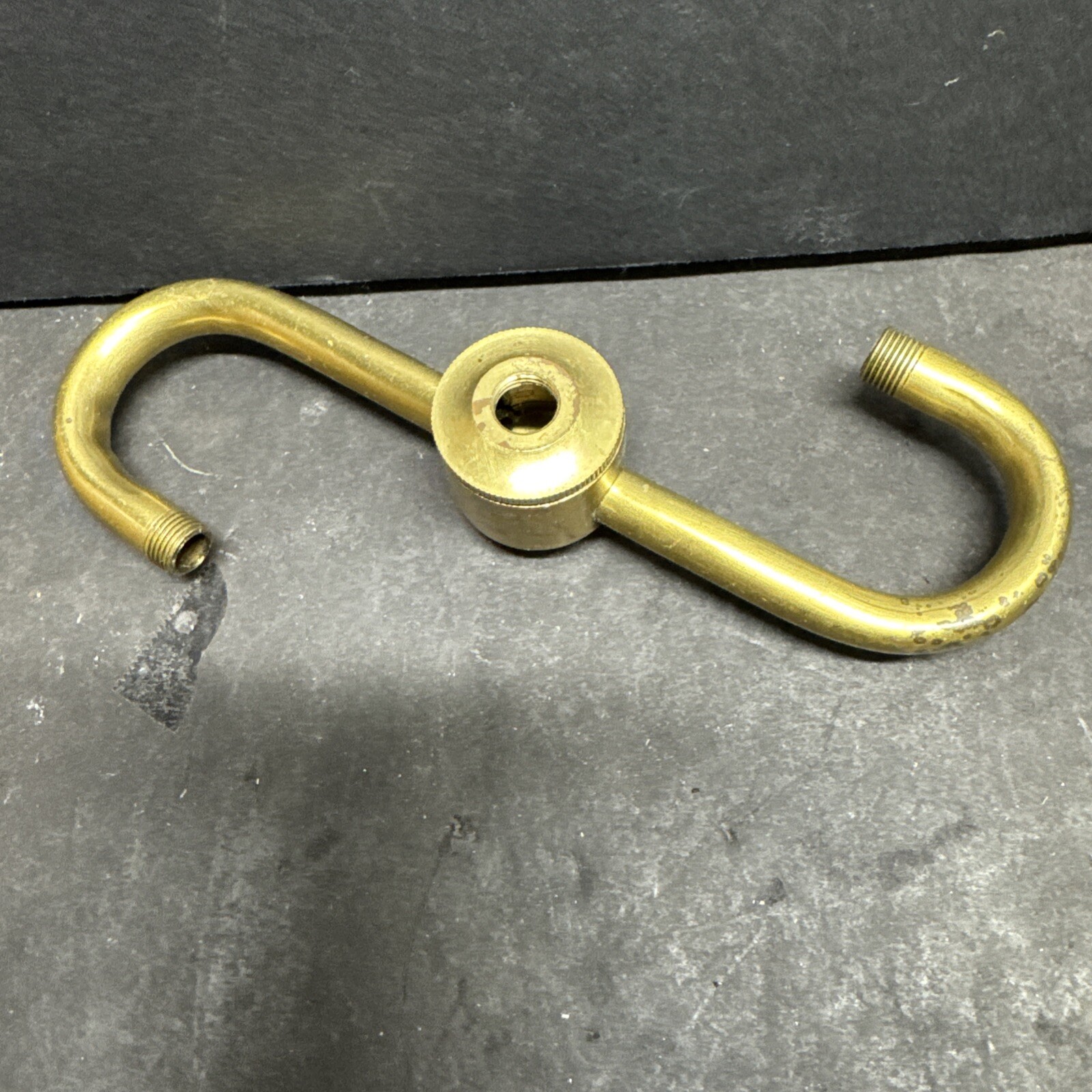 SOLID BRASS UNFINISHED TWO LIGHT S SHAPED CLUSTERS WITH 1/8-27 IPS ALL AROUND