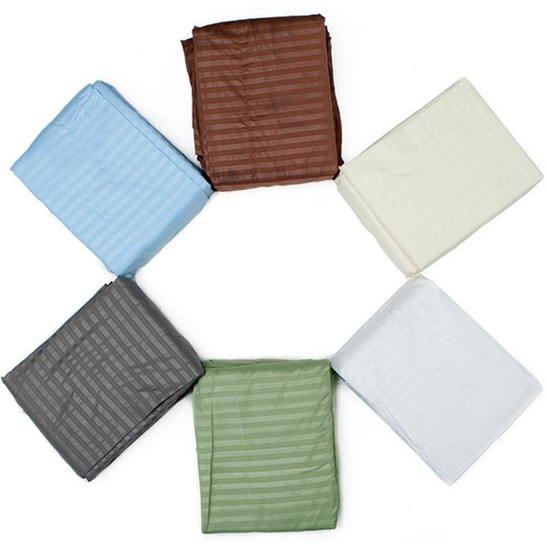 Queen Size Sage 400 Thread Count 100% Cotton Sateen Dobby Stripe Sheet Set