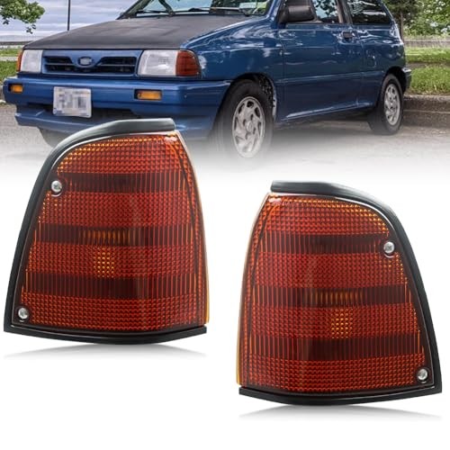 Turn Signal Lights Housing Compatible with Fo-rd Festiva 1988-1993, Amber Lens