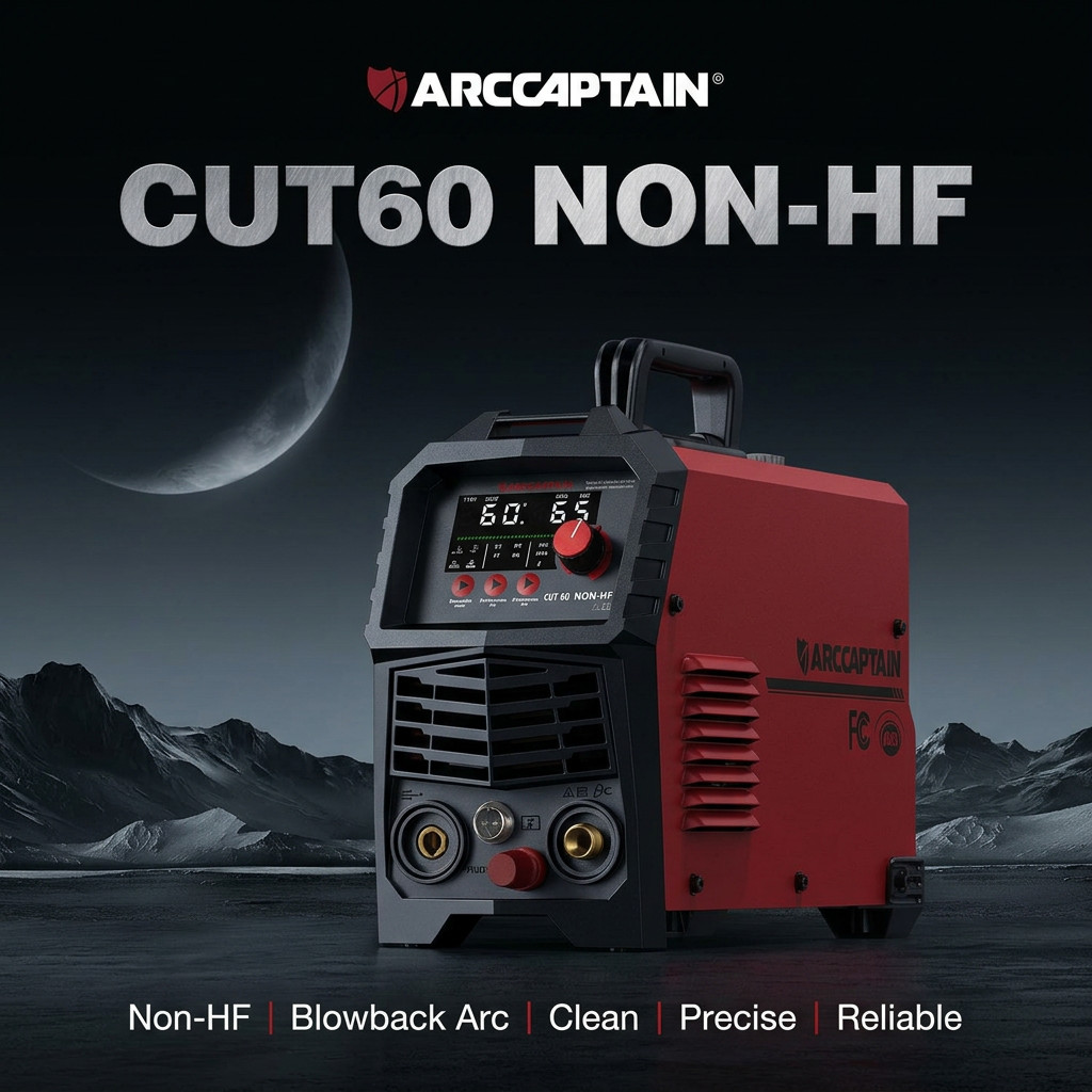 ARCCAPTAIN 60Amp [Non-HF] Plasma Cutter, Blow Back Pilot Arc Plasma Cut Machine