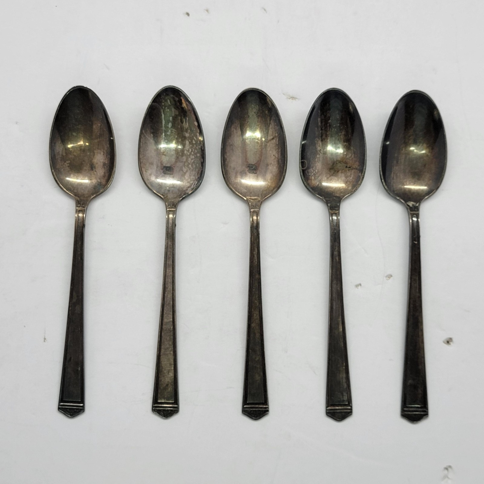 1847 Rogers Bros Anniversary Antique Silverplate Teaspoons Flatware Set of 5