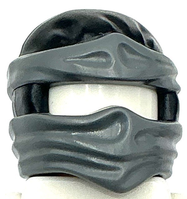Lego New Black Minifigure, Headgear Ninjago Wrap Type 2 with Molded Dark Bluish