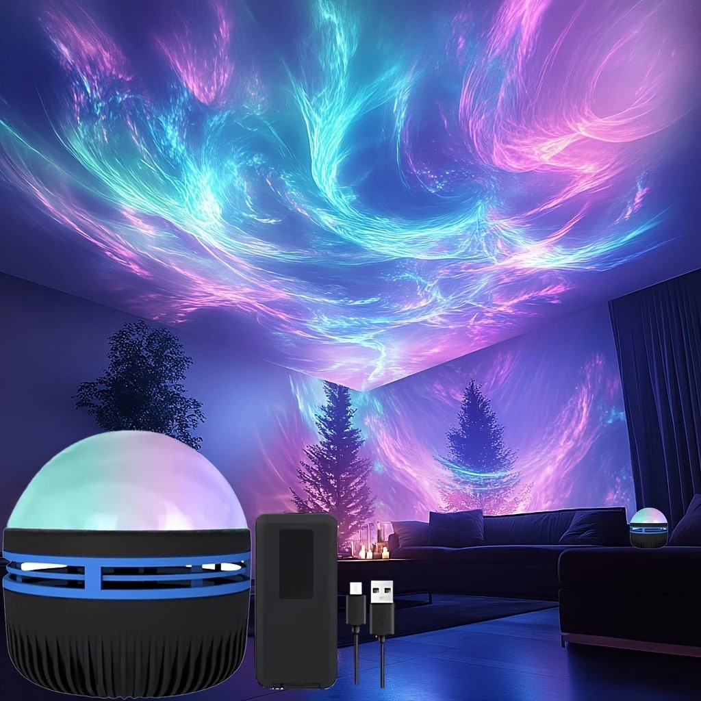 LED Northern Lights Projector Aurora Borealis Lamp USB Remote Bedroom Decor