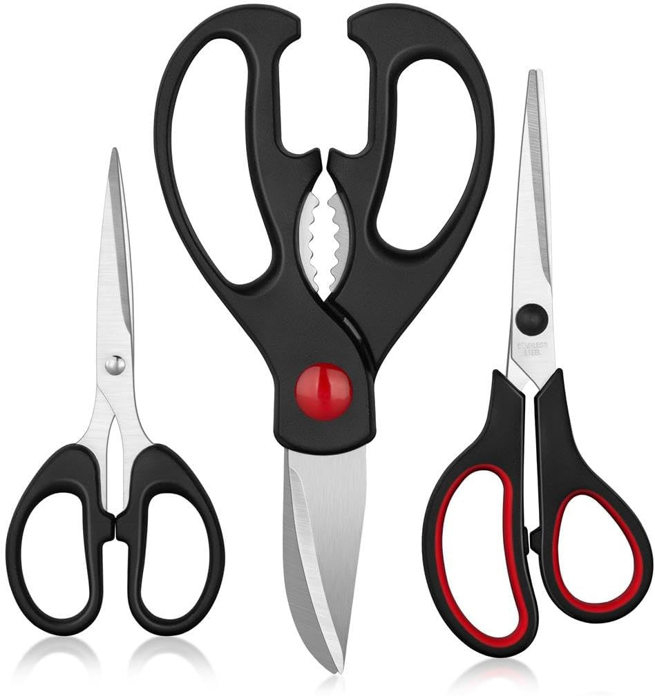 Kitchen Shears Set - Kitchen Scissors 3 Pack All Purpose Poultry Shears,Stainle