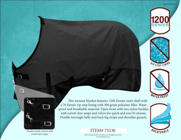 1200 Denier Waterproof and Breathable Turnout Blanket