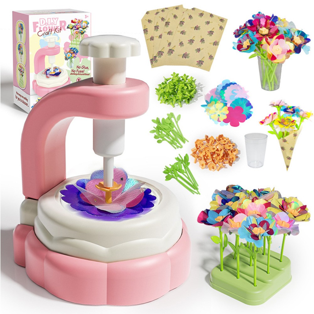 Fabric Flower Bouquets Toys DIY Flower Crafts Kits Kid Stem Educational Toy Gift