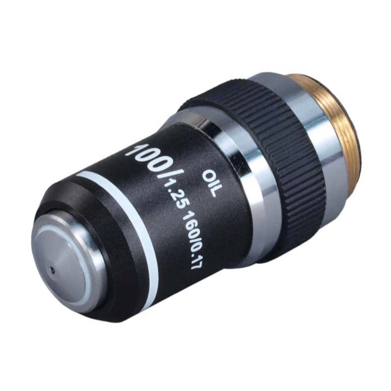 OMAX 100X (Oil, Spring) Achromatic Compound Microscope Objective Lens - NEW