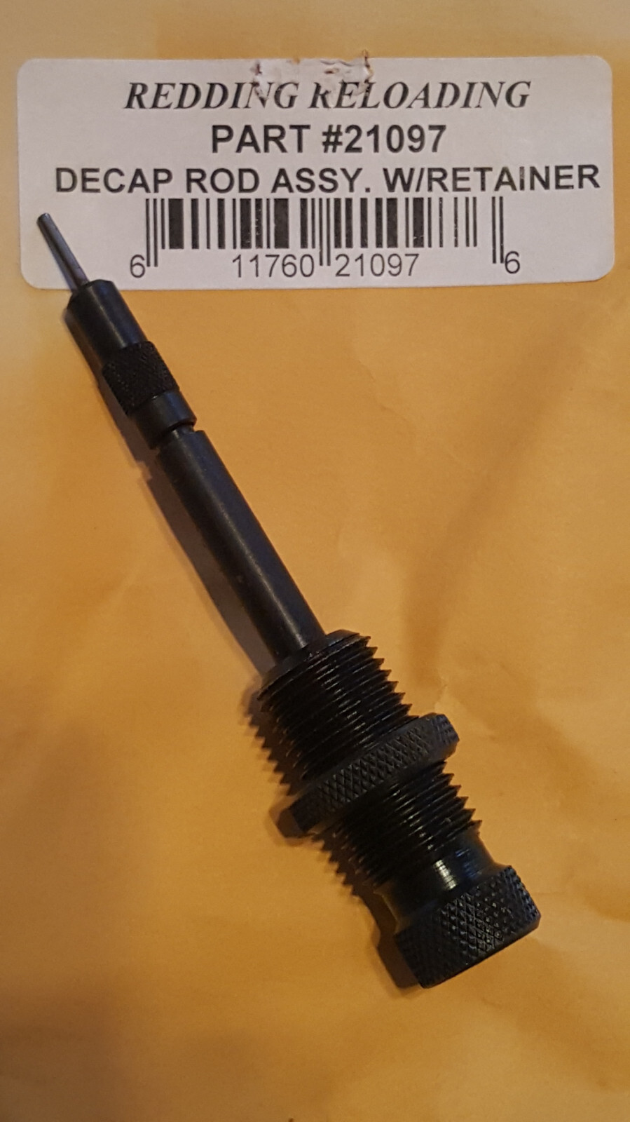 21097 REDDING DECAPPING ROD ASSEMBLY W/RETAINER - 44 SPECIAL/MAG 45 COLT++ - NEW